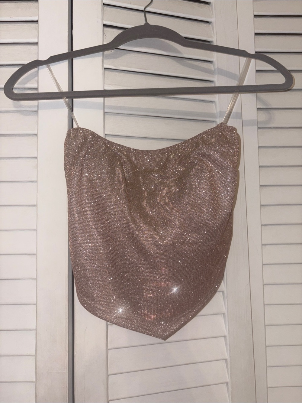 Altar'd State Shimmery Rose Gold Crop Top